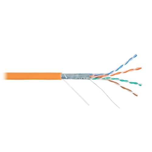 Кабель NIKOLAN F/UTP 4 пары, Кат.5e (Класс D), тест по ISO/IEC, 100МГц, одножильный, BC (чистая медь), 24AWG (0,50мм), внутренний, LSZH нг(А)-HFLTx